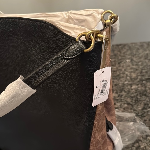 Coach Black leather and coated canvas Brown Women's Bag NWT - Picture 6 of 15